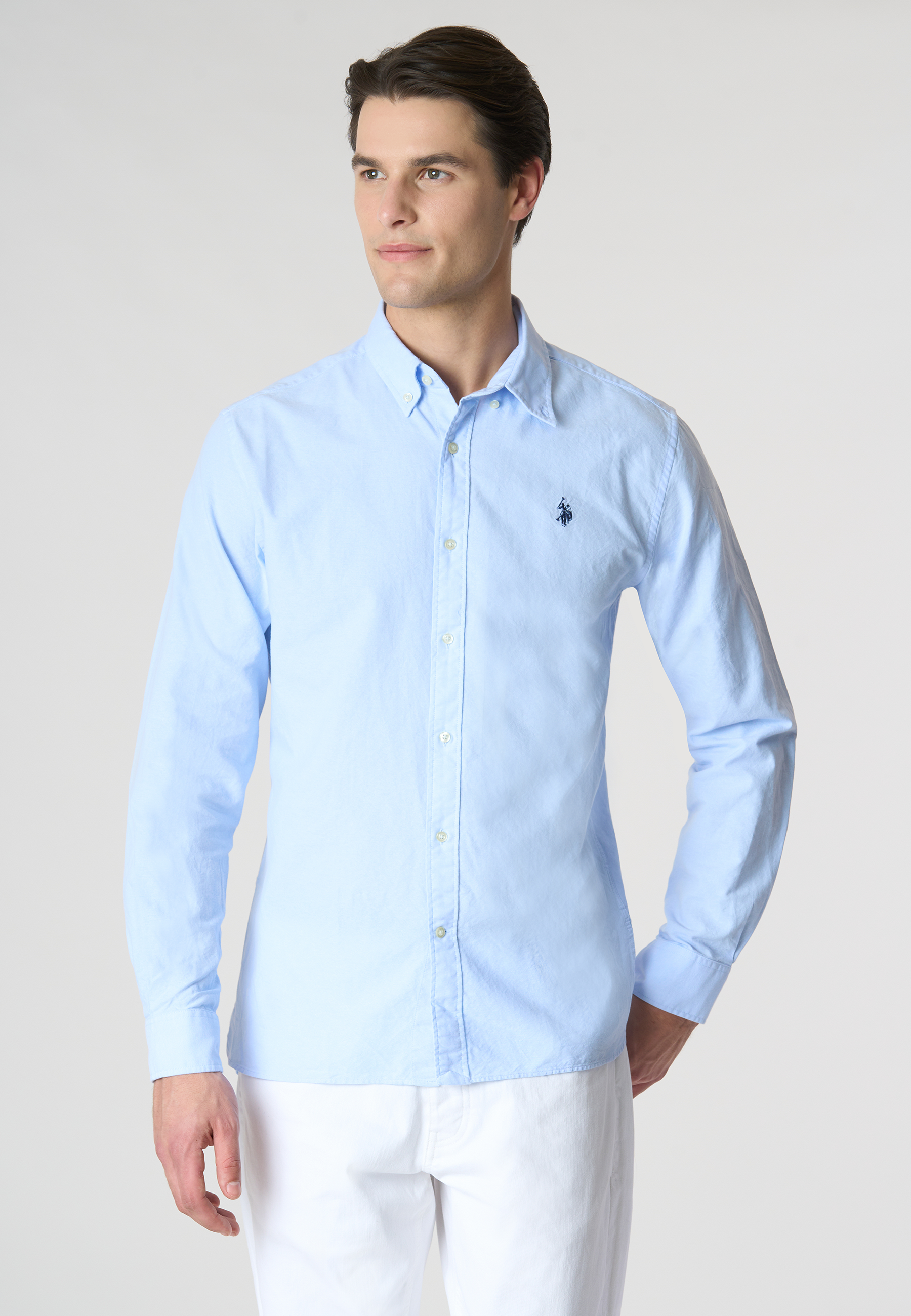 Camicia in cotone oxford slim fit con logo