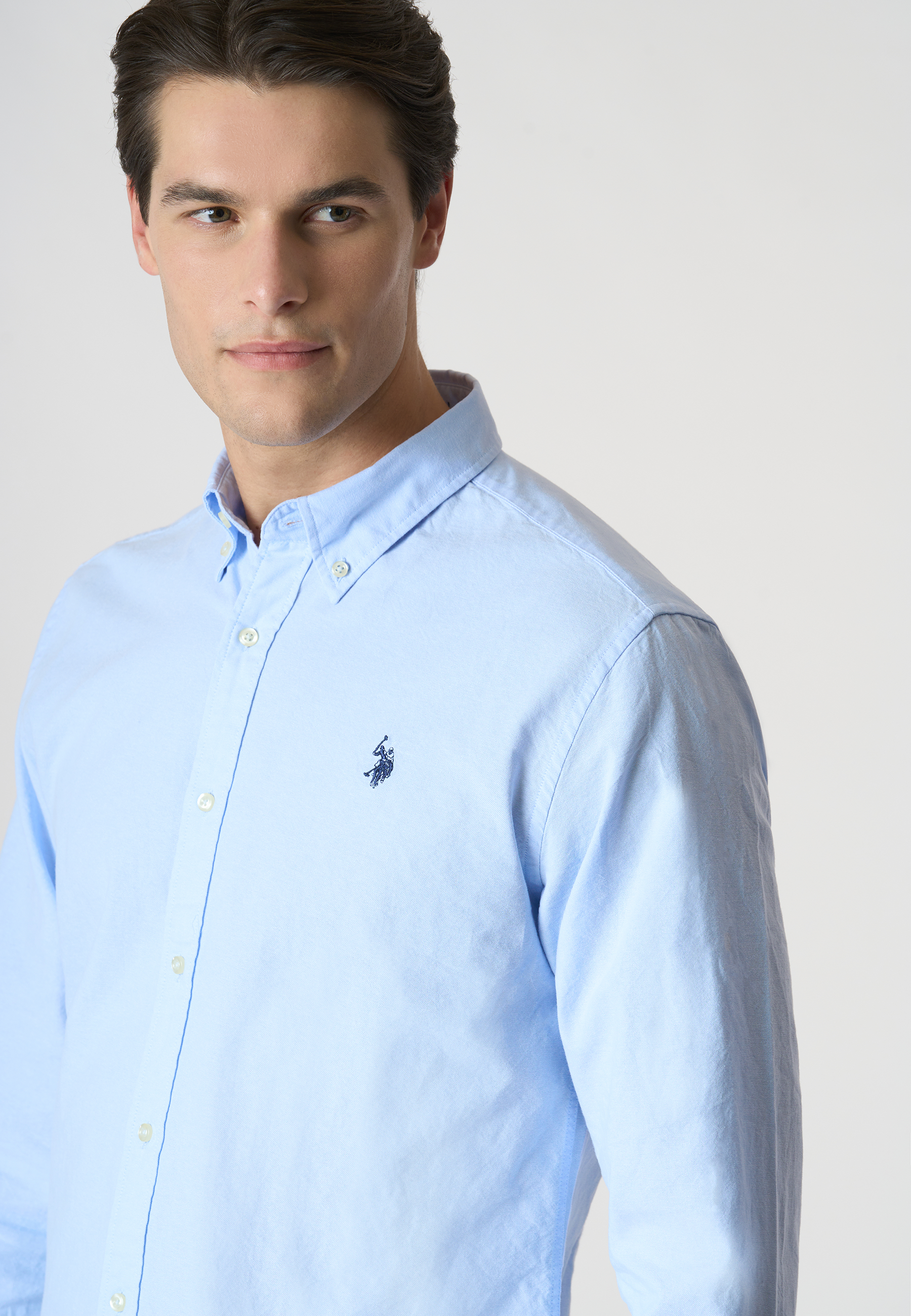 Camicia in cotone oxford slim fit con logo
