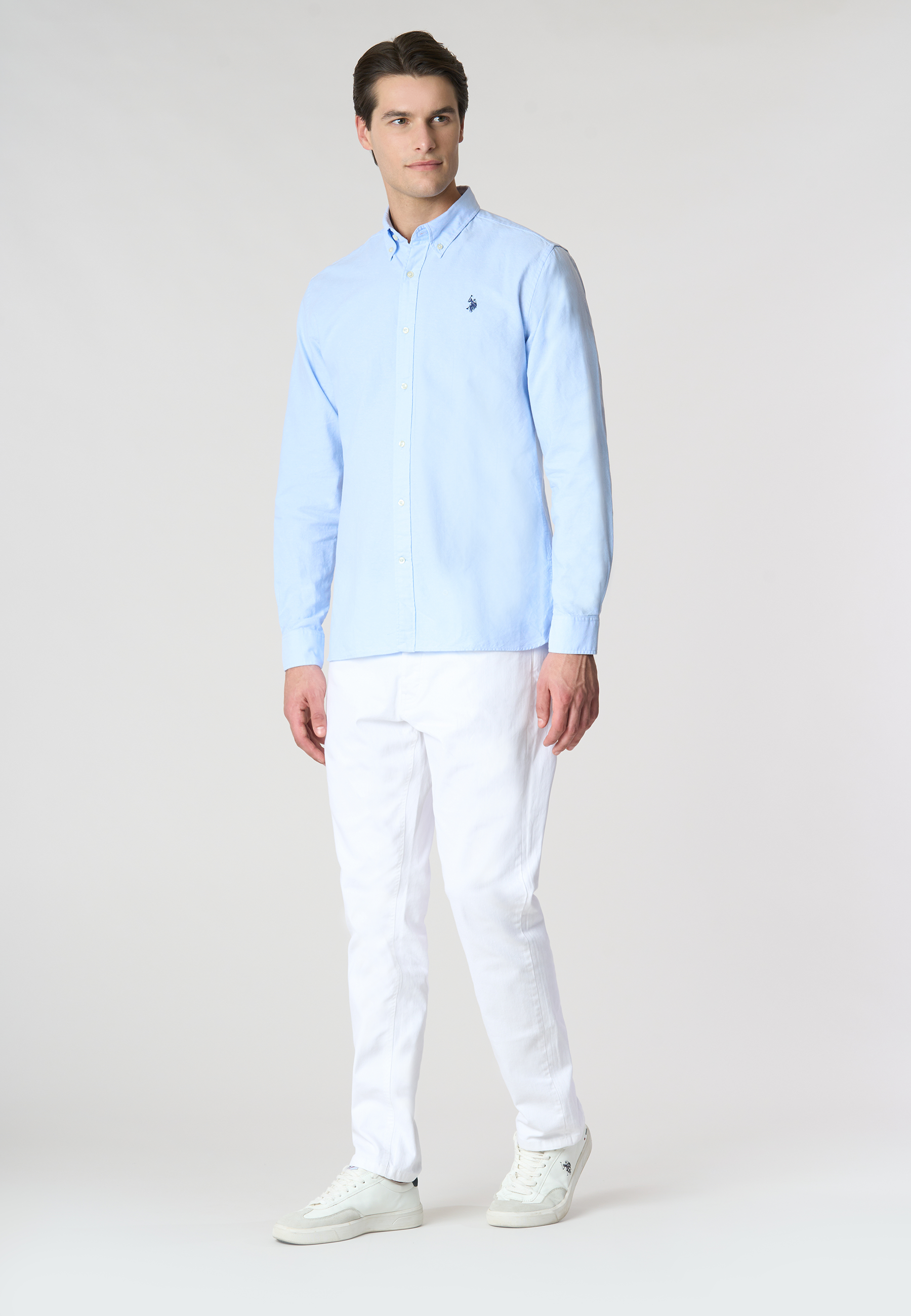 Camicia in cotone oxford slim fit con logo