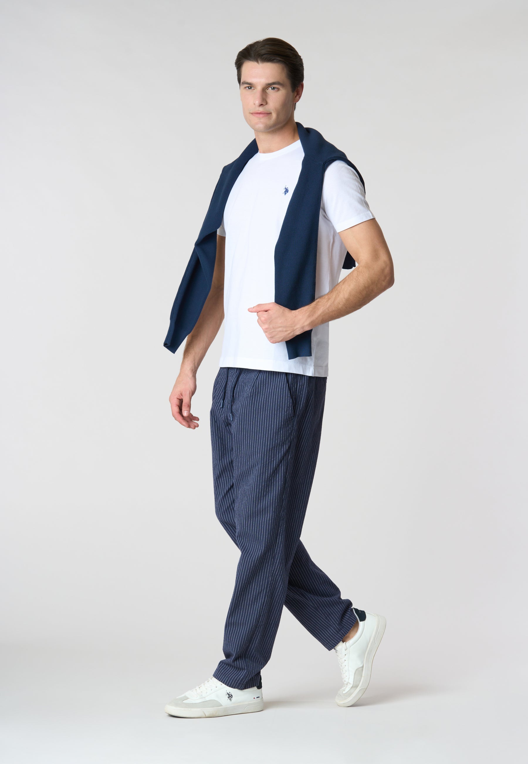 Pantalone chino a righe con coulisse