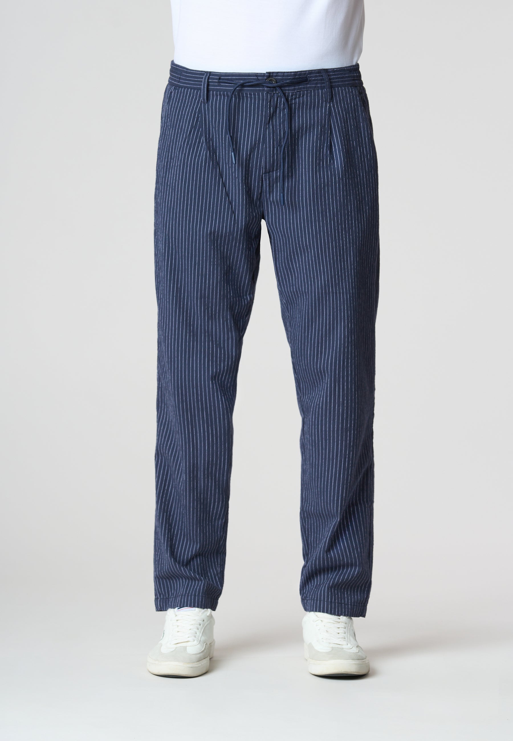 Pantalone chino a righe con coulisse