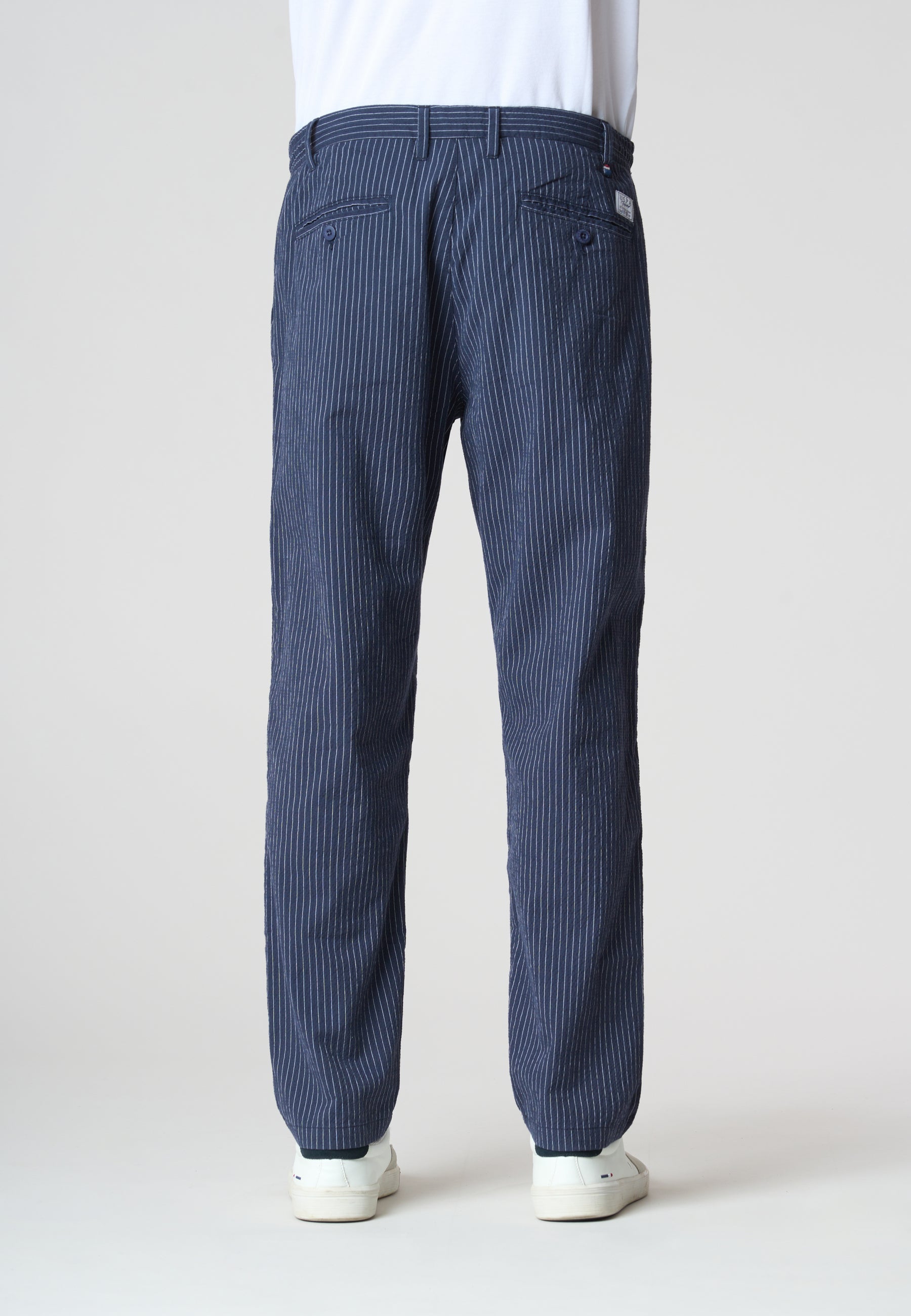 Pantalone chino a righe con coulisse