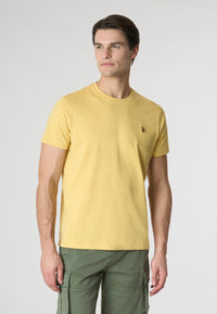 T-shirt a maniche corte in cotone melange premium quality con logo