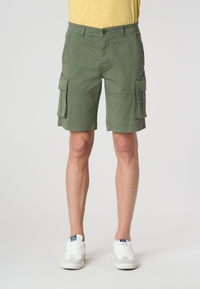 Pantaloni corti cargo in cotone twill stretch