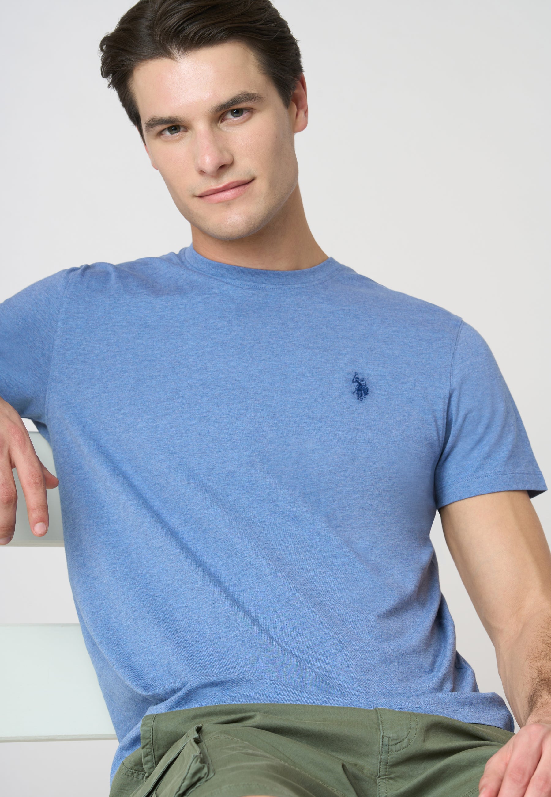 T-shirt a maniche corte in cotone melange premium quality con logo