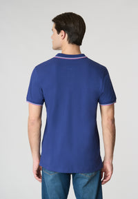 Polo shirt a maniche corte in cotone light con dettagli su maniche e colletto