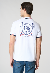 Polo a maniche corte "135th Anniversary" in cotone piquet con colletto e giromanica a coste