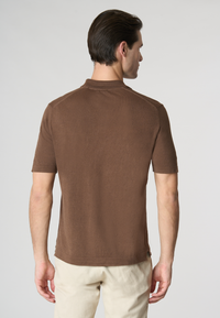 Polo shirt a maniche corte misto cotone organico e lino