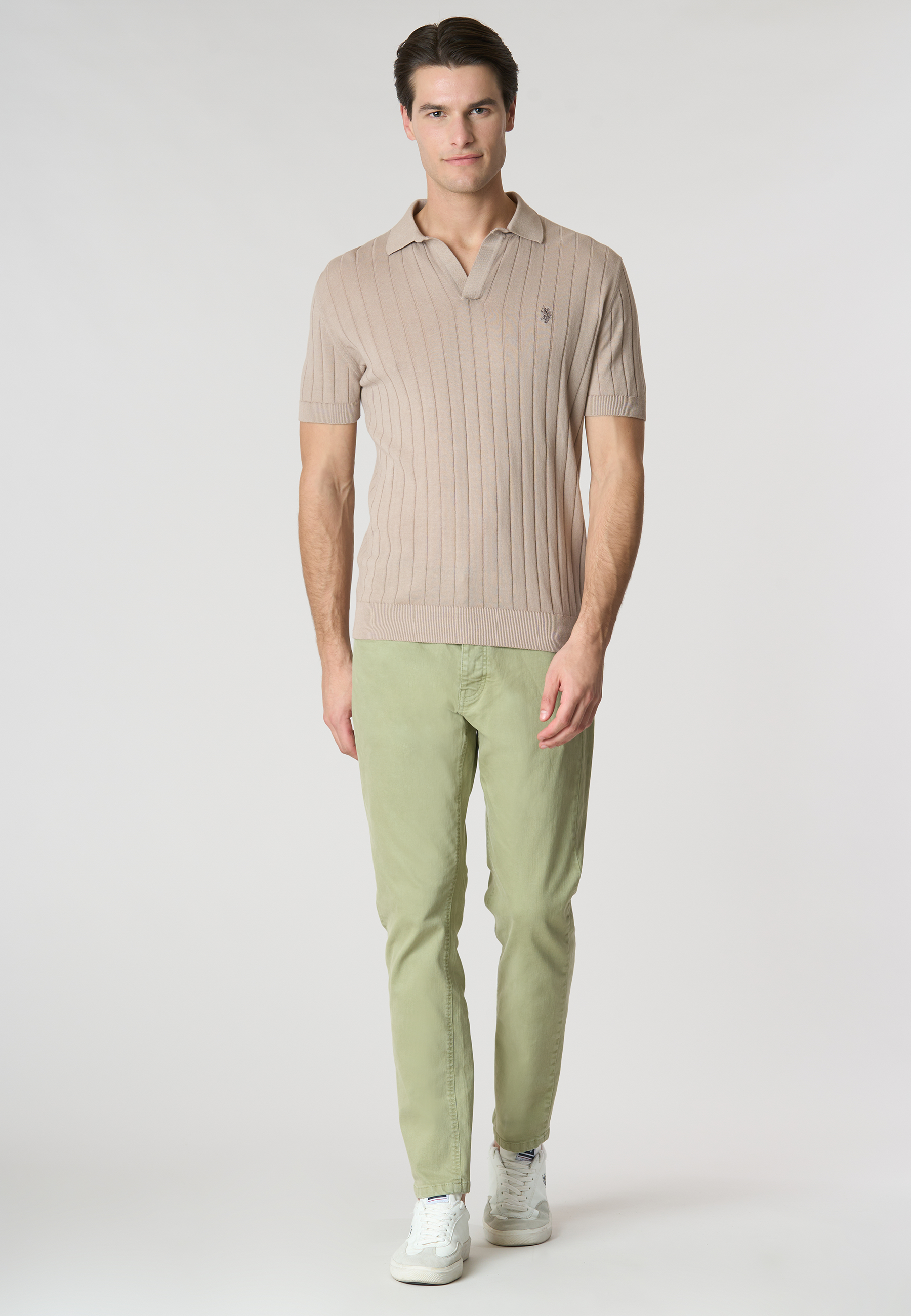 Polo shirt in maglia di cotone premium quality a coste