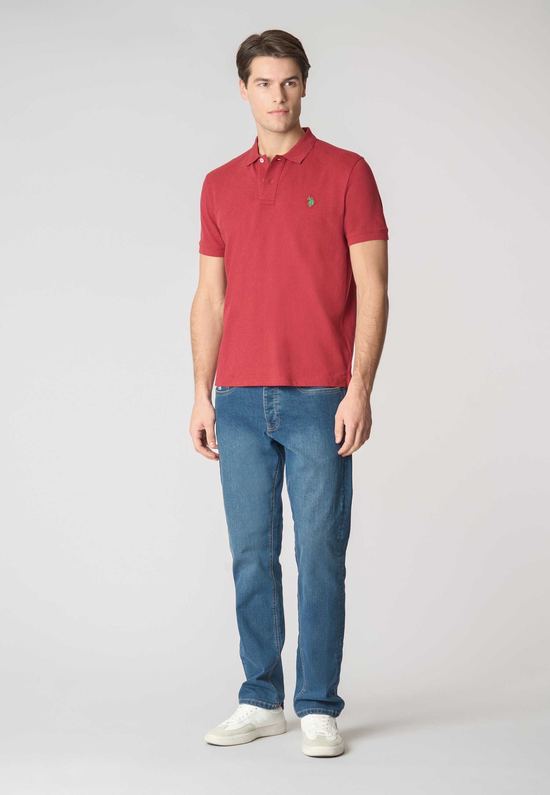Polo shirt a maniche corte in cotone melange premium quality con logo