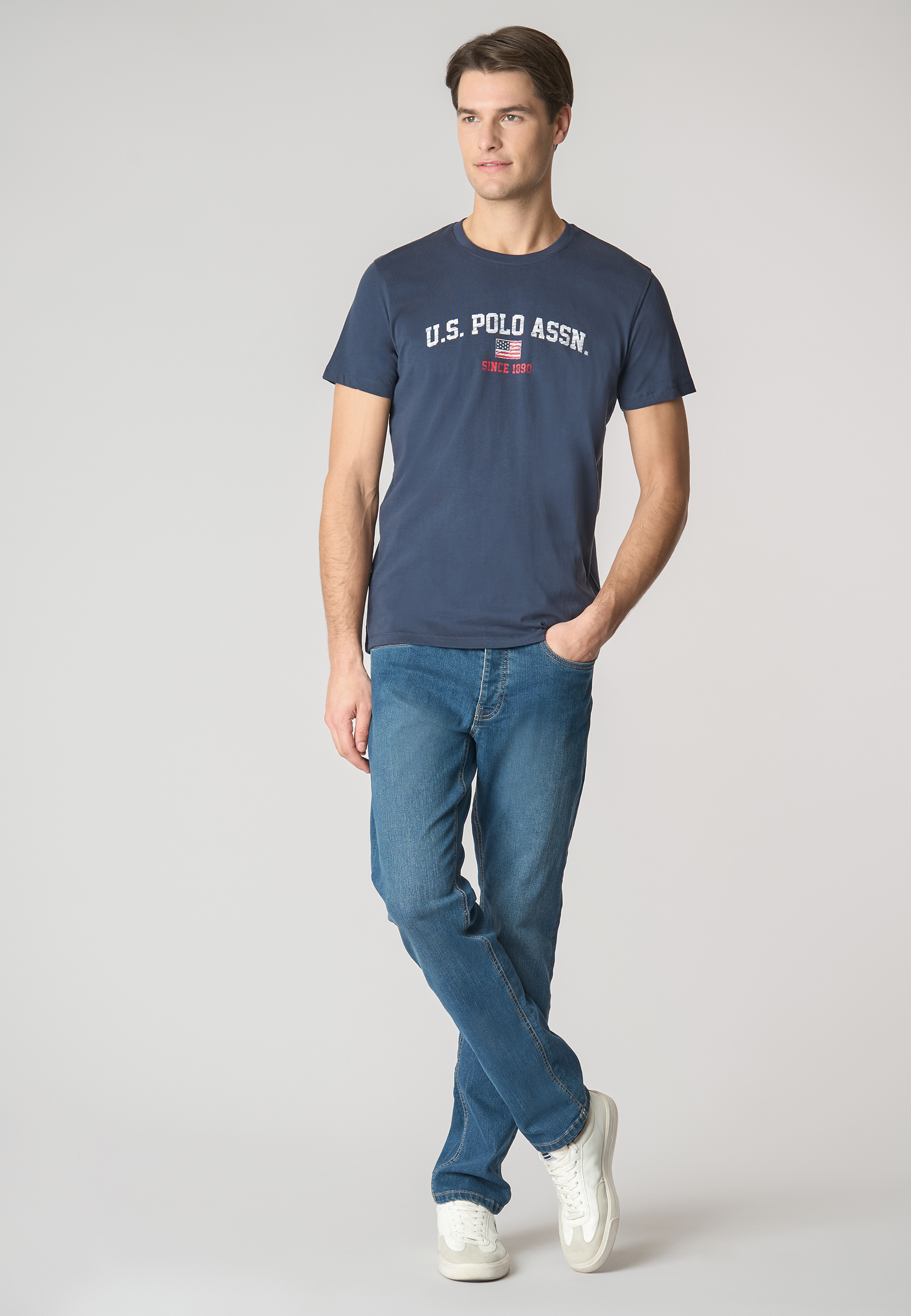 T-shirt a maniche corte in cotone con stampa U.S. Polo Assn.