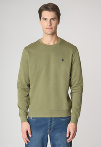 Felpa girocollo in cotone con logo