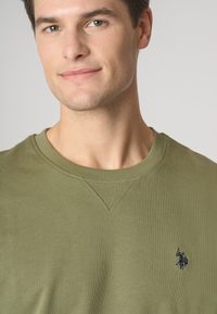 Felpa girocollo in cotone con logo