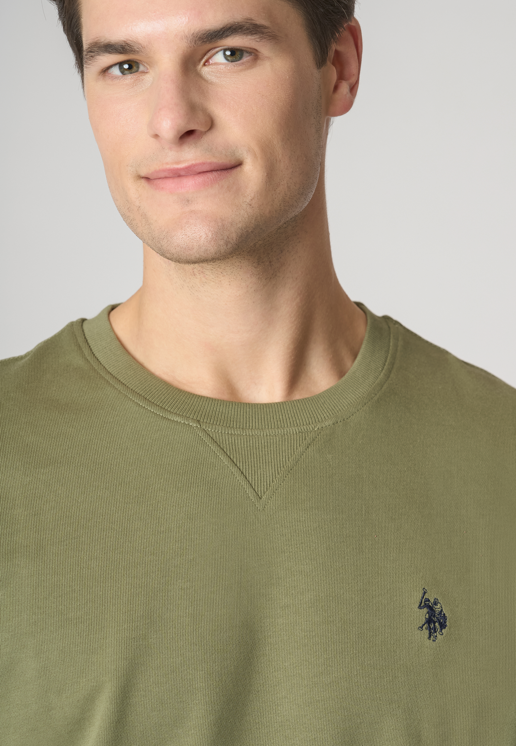 Felpa girocollo in cotone con logo