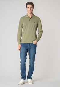 Polo shirt a maniche lunghe cotone piquet