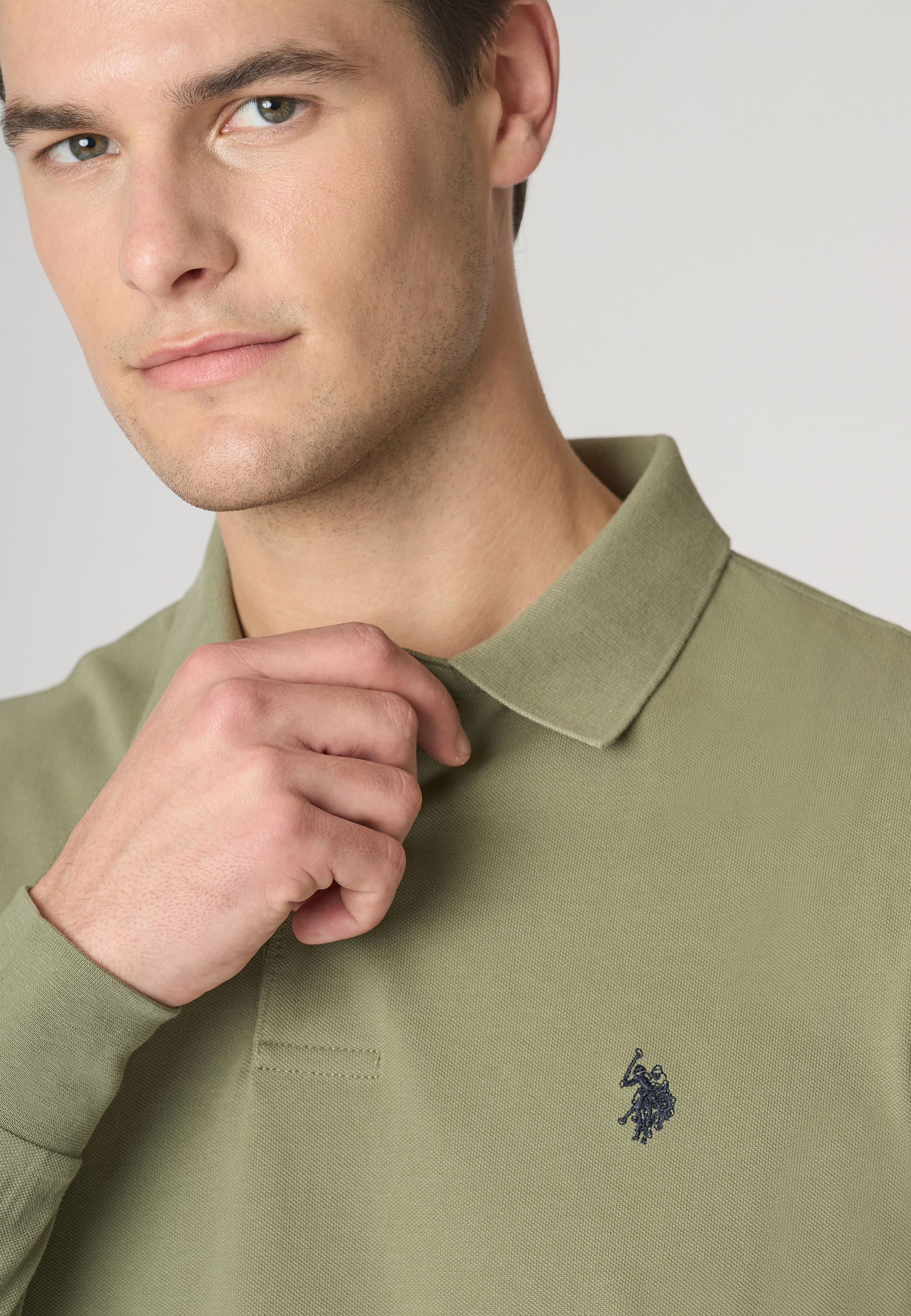 Polo shirt a maniche lunghe cotone piquet