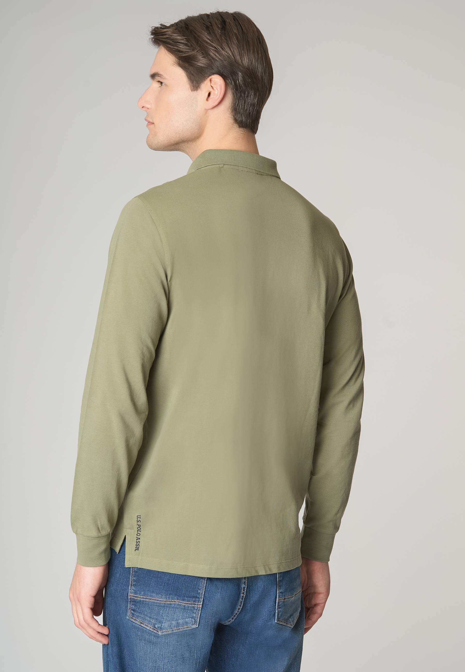 Polo shirt a maniche lunghe cotone piquet