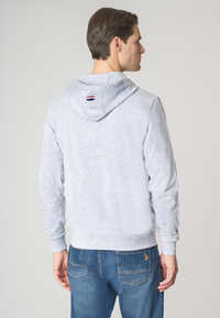 Felpa in cotone con cappuccio e chiusura zip