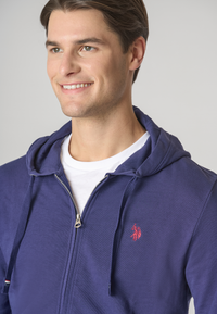 Felpa in cotone con cappuccio e chiusura zip