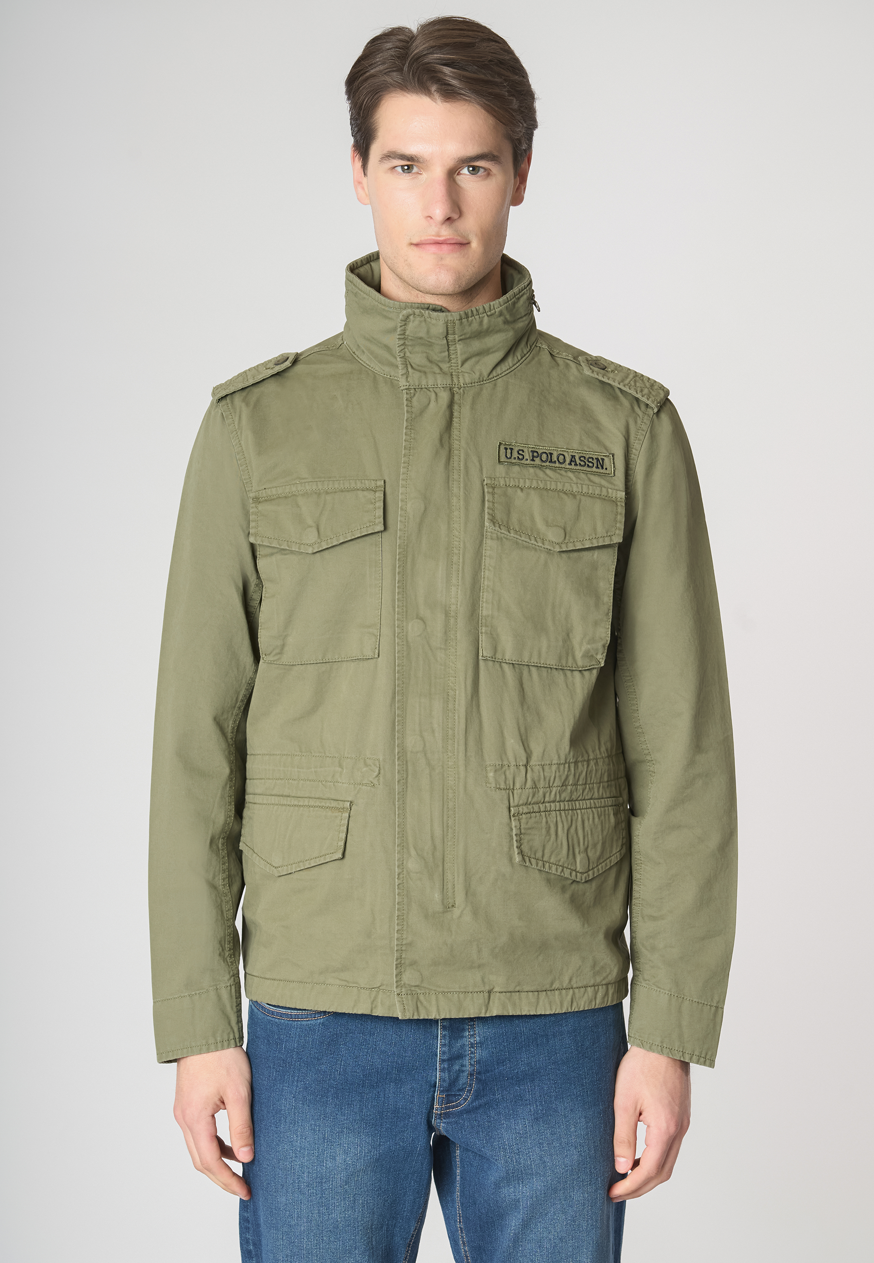 Giacca field in cotone gabardine