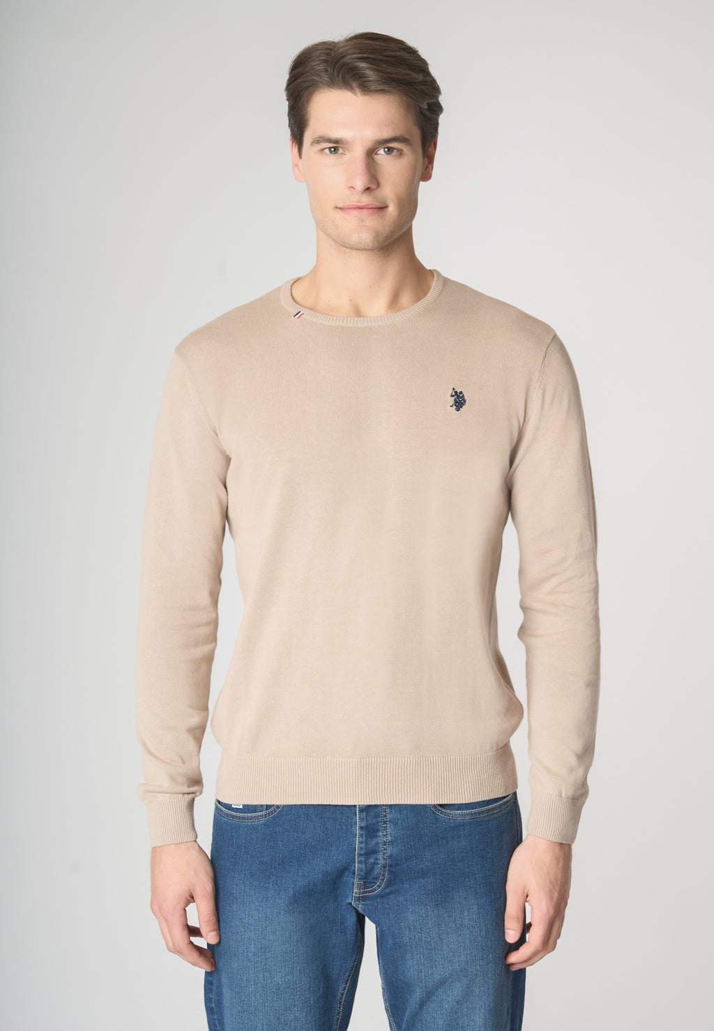 U.S. Polo Assn. Maglia girocollo con logo ricamato US40573004 main image 1