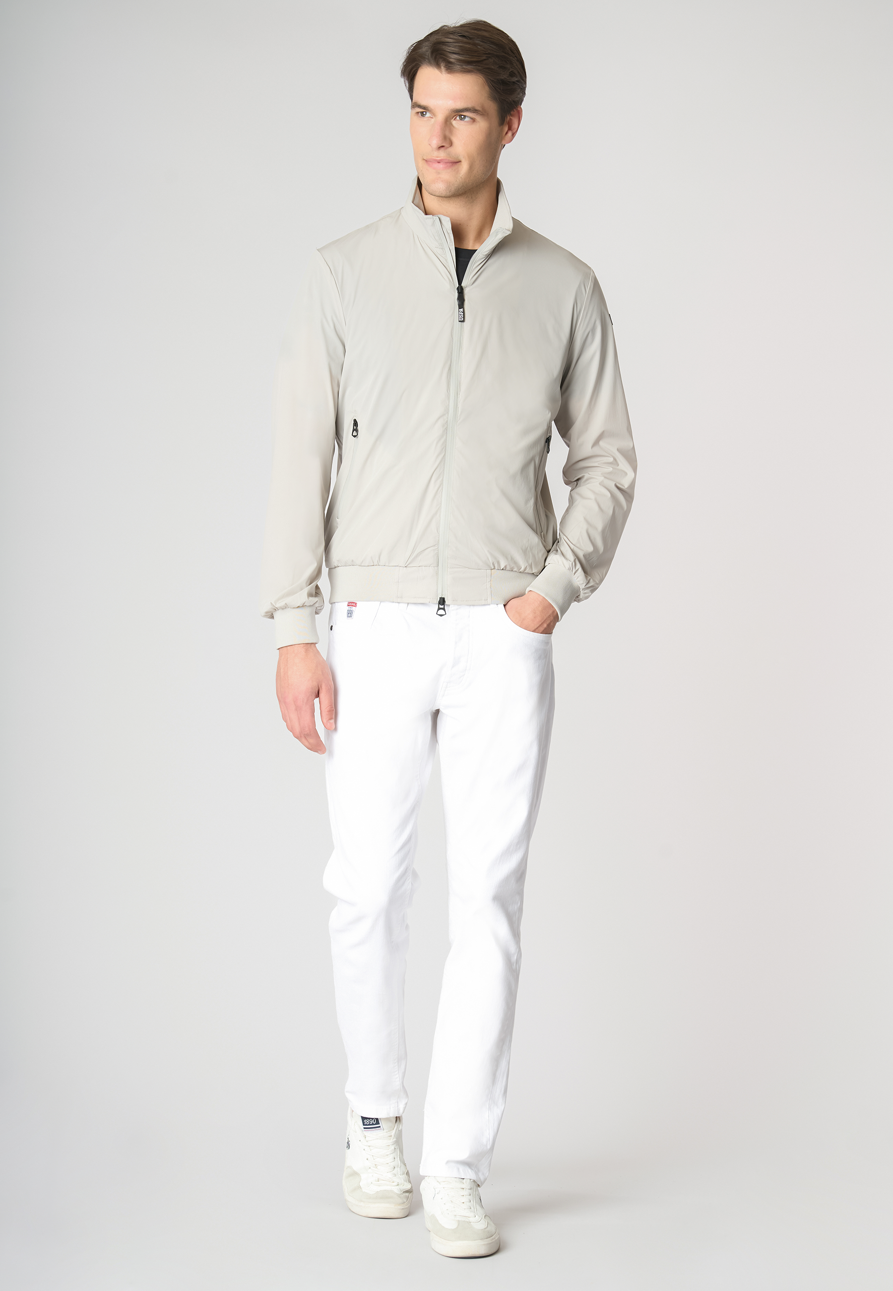 Giacca bomber in nylon stretch