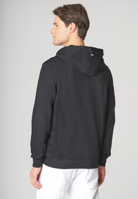 Felpa in cotone con cappuccio e chiusura zip