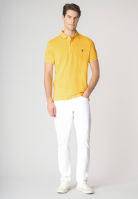 Polo shirt a maniche corte in cotone light con dettagli su maniche e colletto