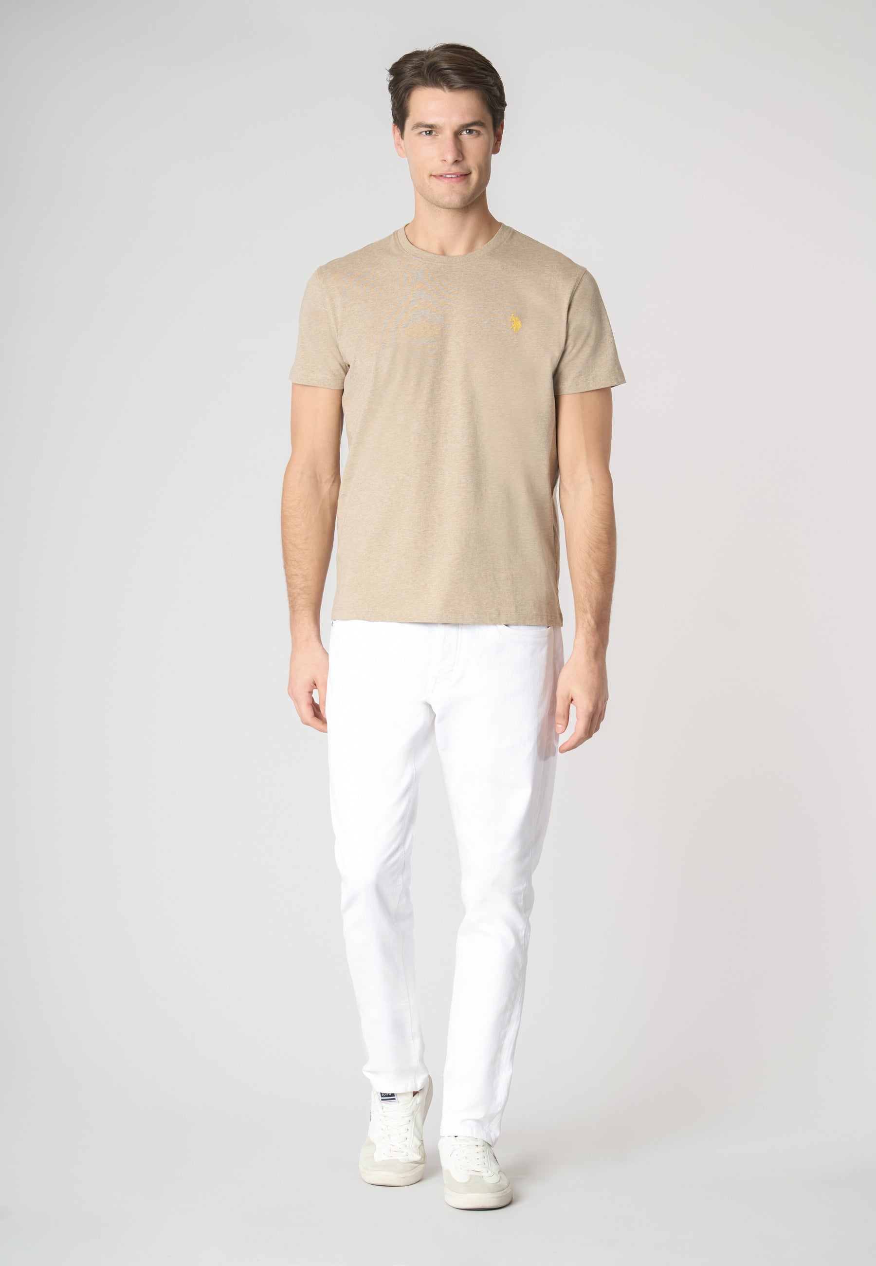 T-shirt a maniche corte in cotone melange premium quality con logo