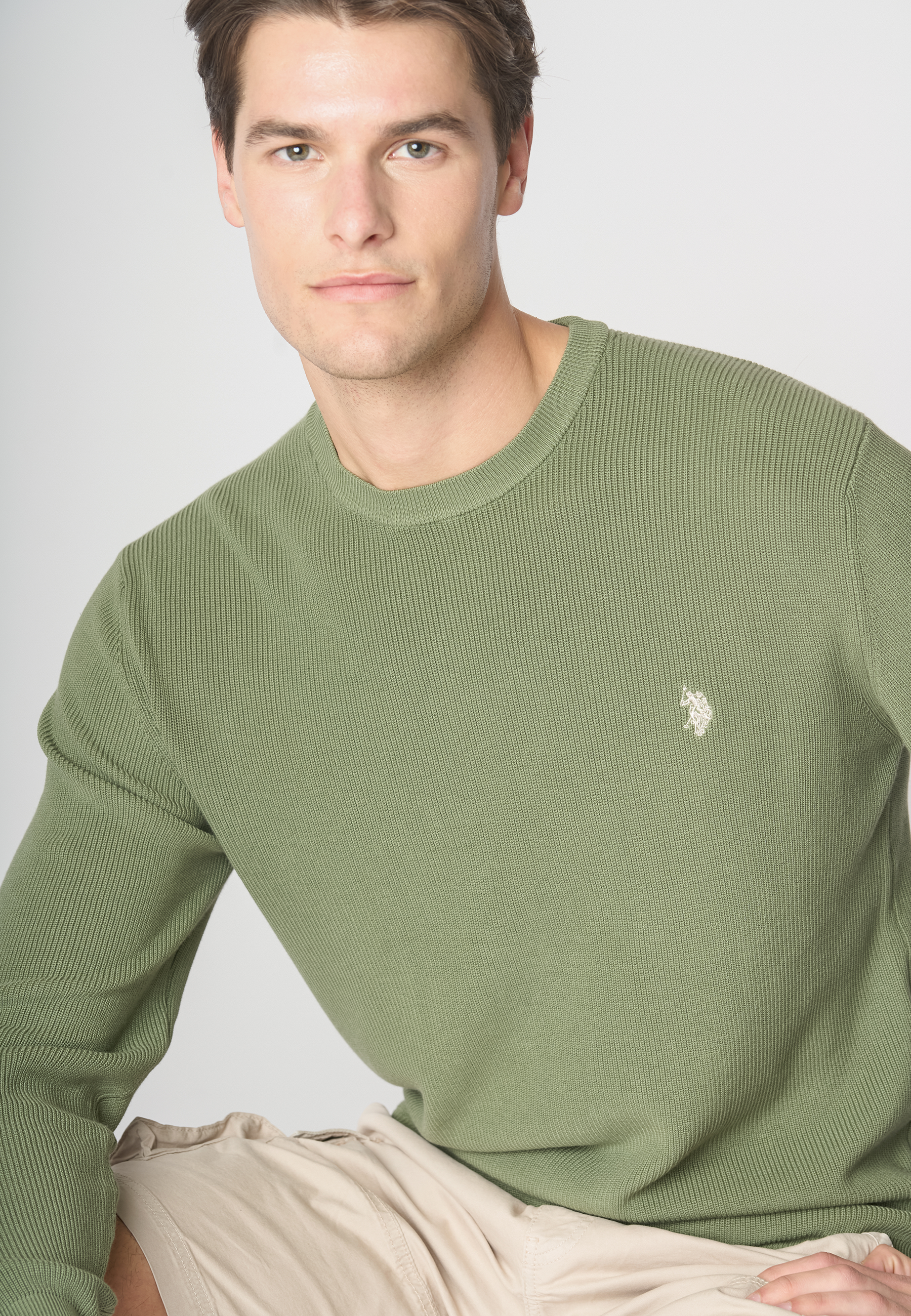 Maglia girocollo in cotone perlato premium quality