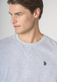 Felpa girocollo in cotone melange con logo