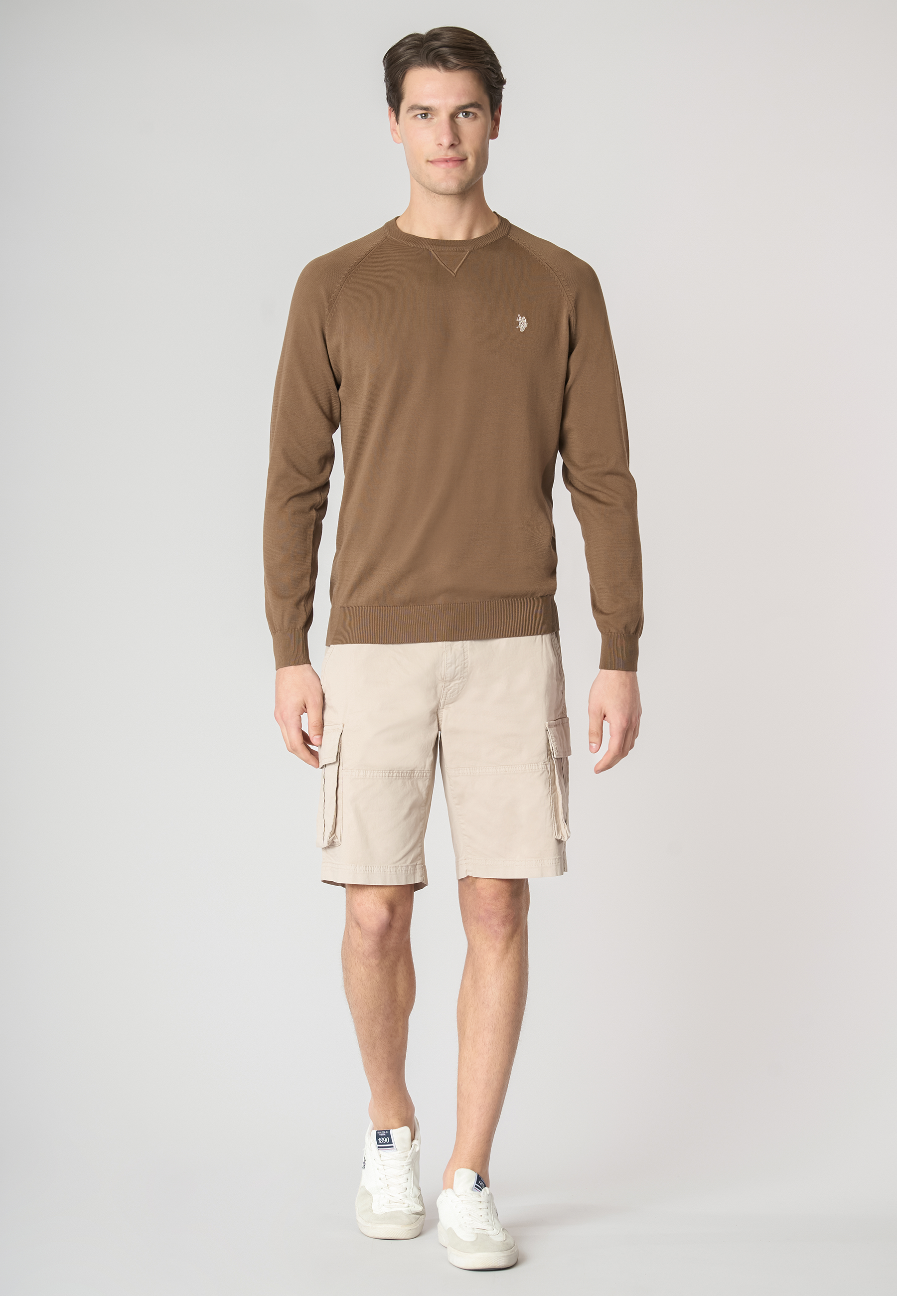 Maglia girocollo raglan in cotone