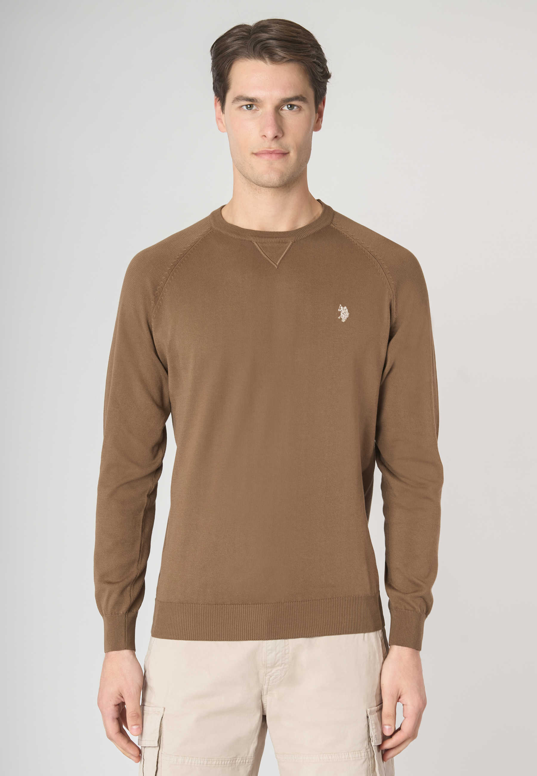 Maglia girocollo raglan in cotone