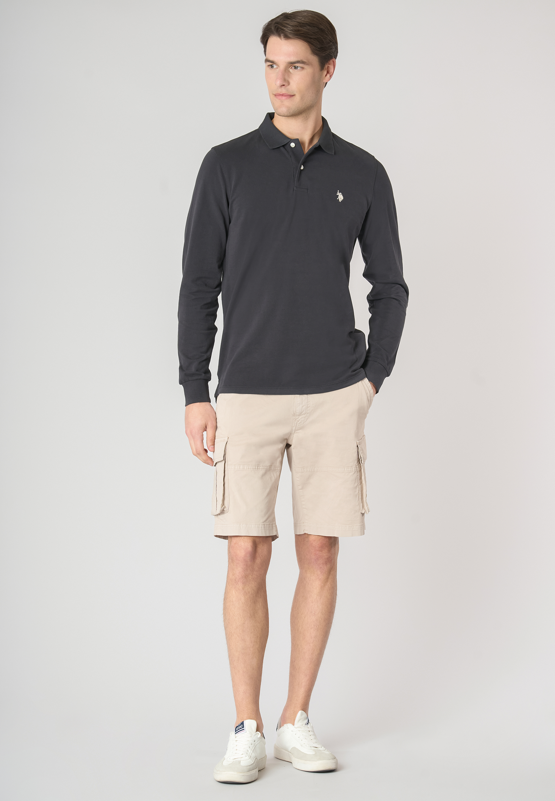 Polo shirt a maniche lunghe cotone piquet