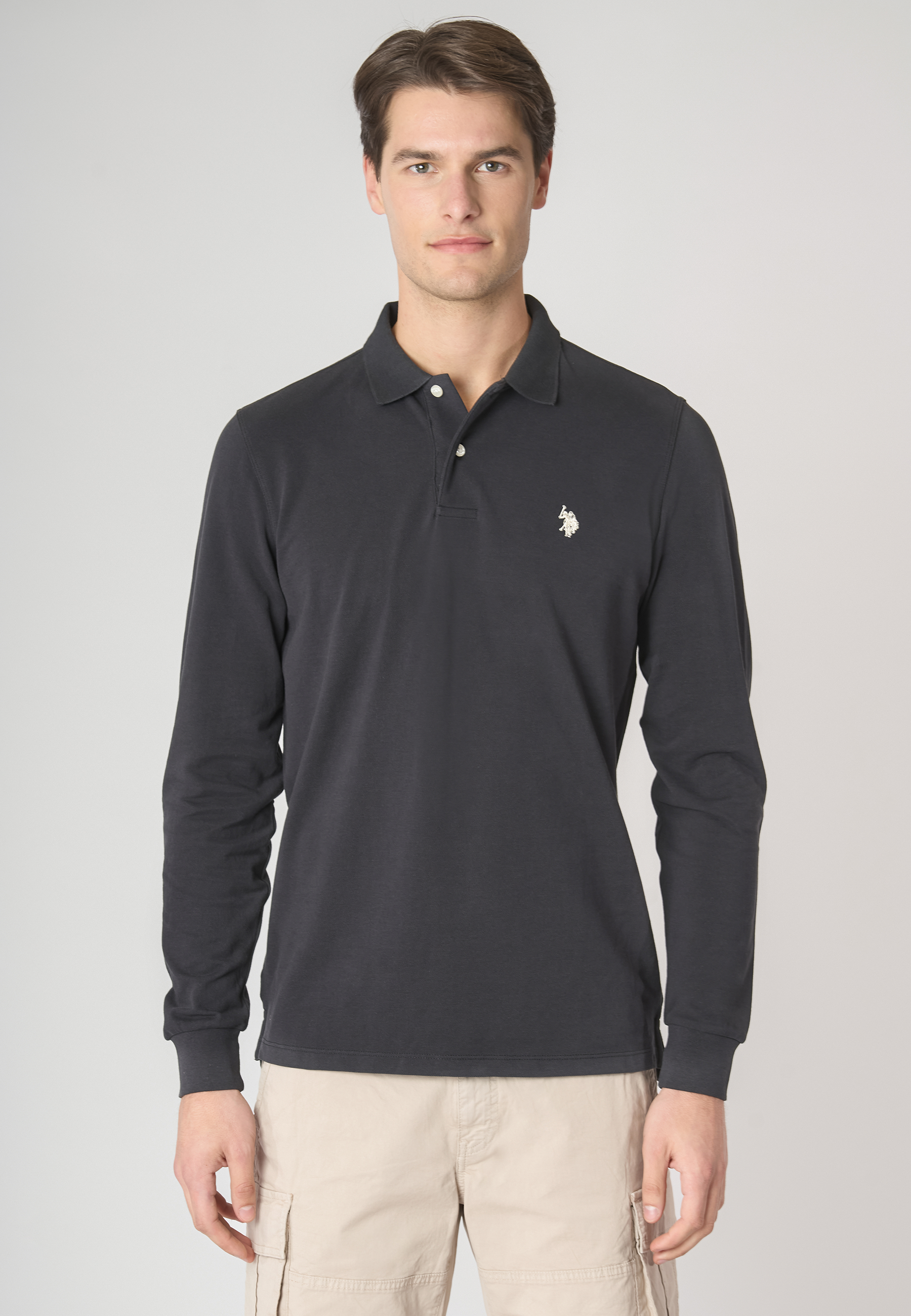 Polo shirt a maniche lunghe cotone piquet