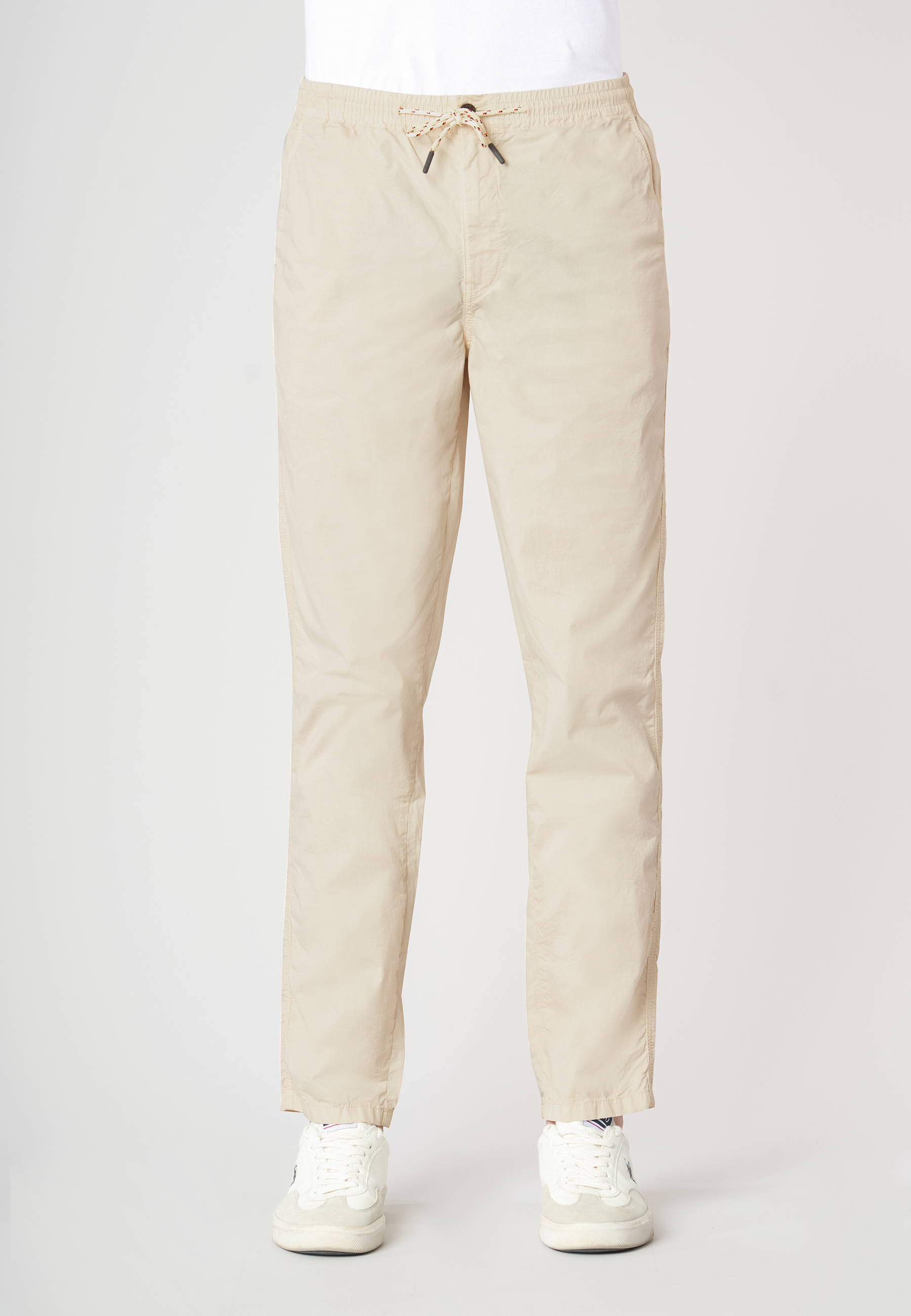 Pantalone chino in cotone stretch popeline