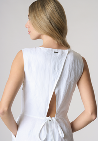 Tuta lunga smanicata in misto viscosa e lino