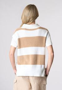 Gilet a costine con scollo a V in cotone