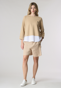 Felpa french terry girocollo in misto cotone e modal