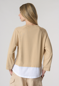 Felpa french terry girocollo in misto cotone e modal