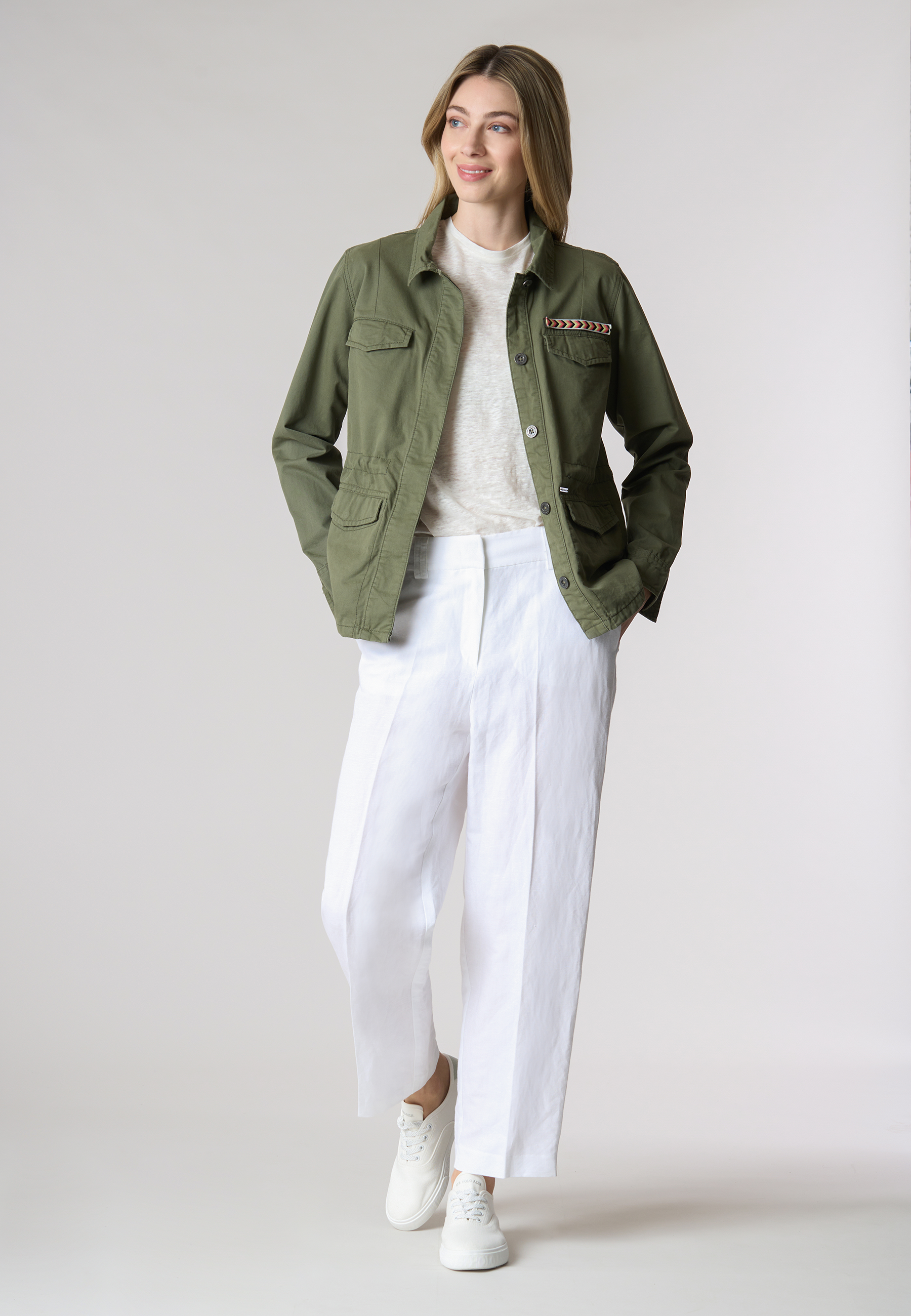 Giacca field in cotone gabardine