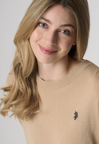 Maglia girocollo a maniche corte in cotone crepe premium quality