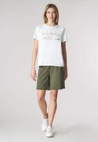 T-shirt girocollo a maniche corte con scritta U.S Polo Assn. in cotone stretch