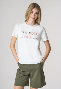 T-shirt girocollo a maniche corte con scritta U.S Polo Assn. in cotone stretch