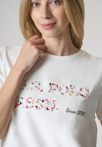 T-shirt girocollo a maniche corte con scritta U.S Polo Assn. in cotone stretch