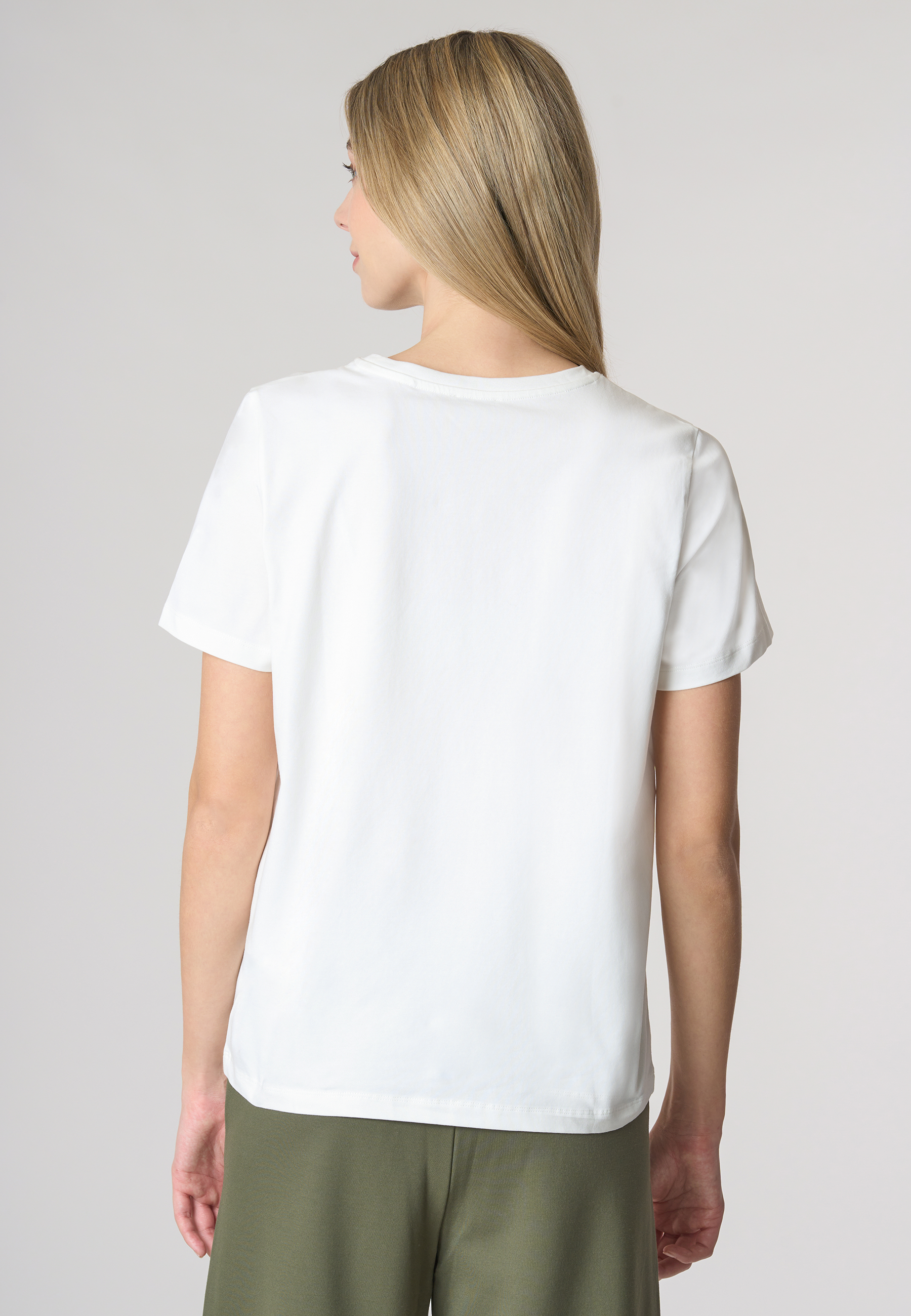 T-shirt girocollo a maniche corte con scritta U.S Polo Assn. in cotone stretch