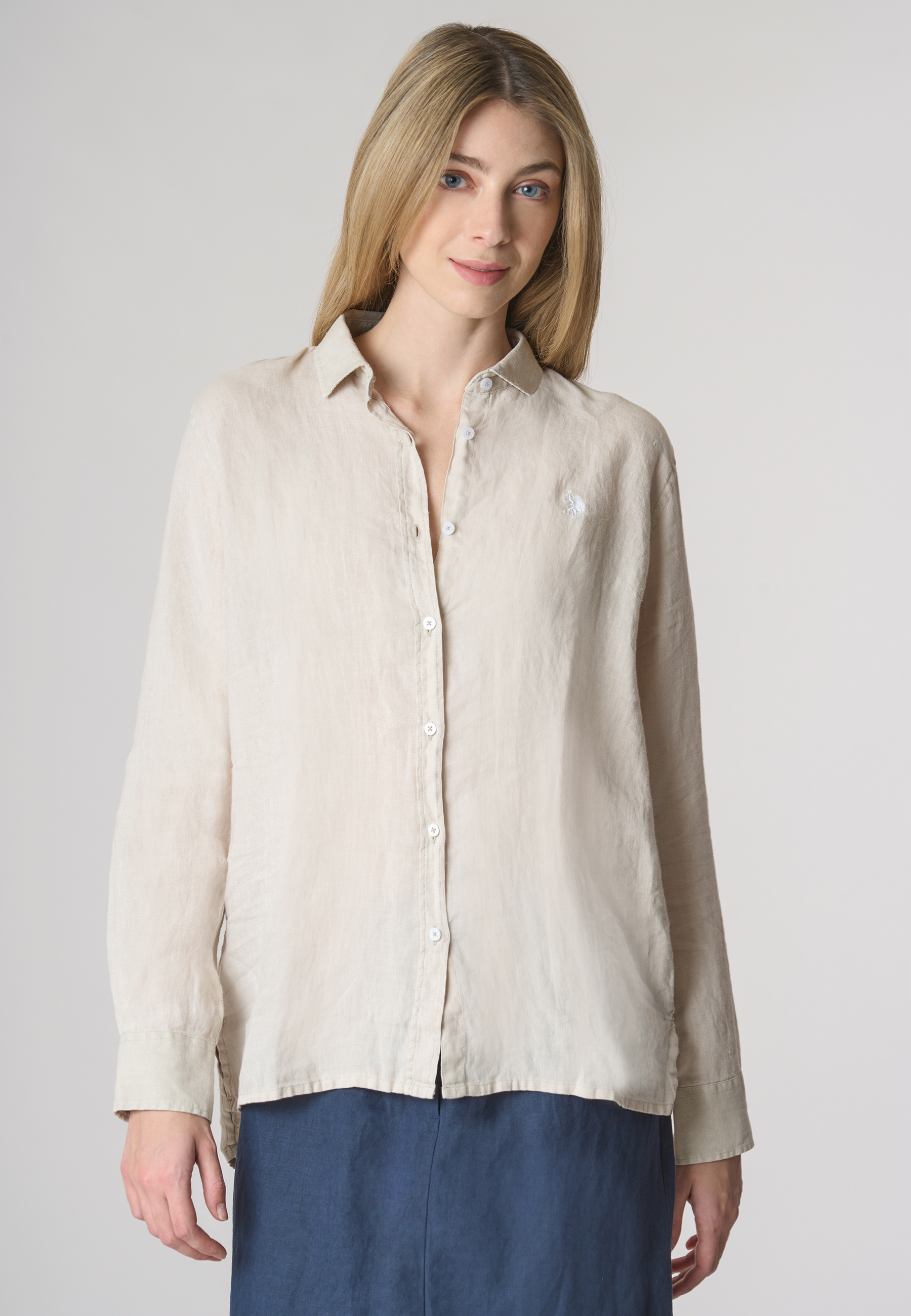 Camicia in lino overdyed