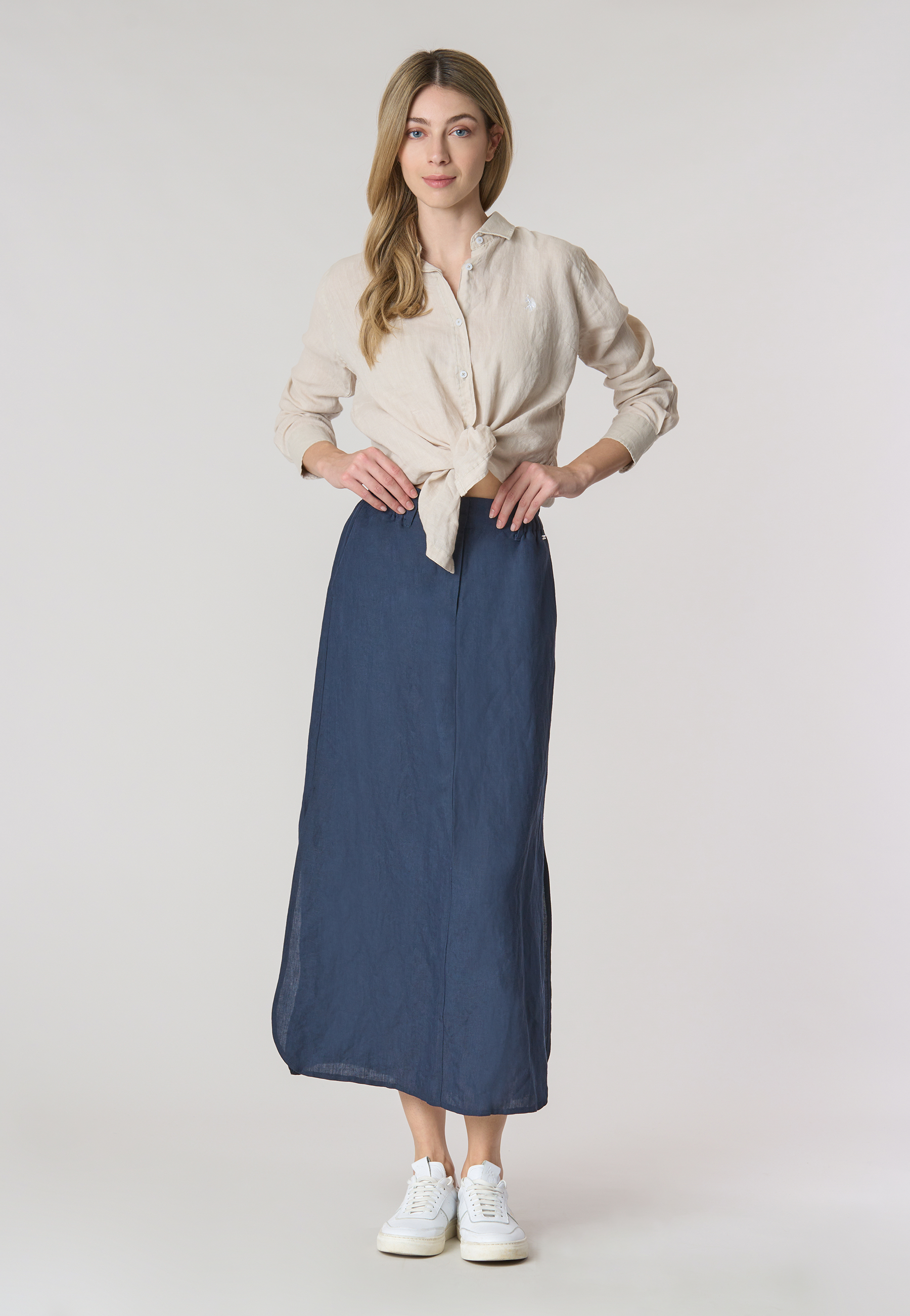 Camicia in lino overdyed