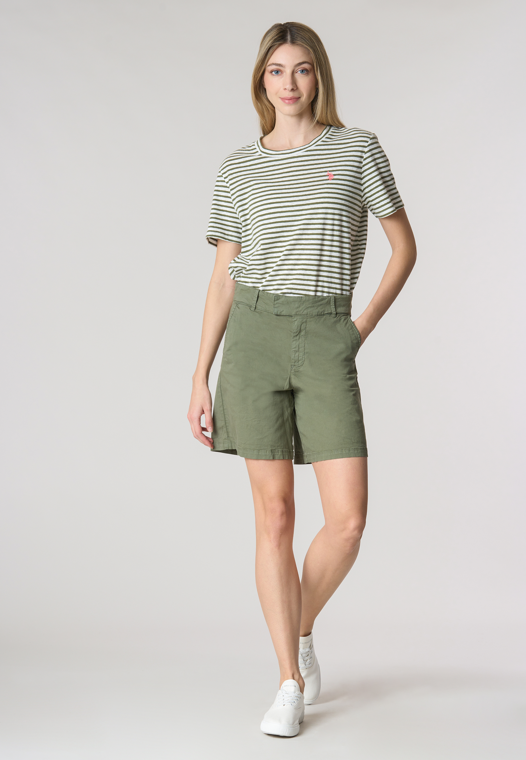 Pantalone corto in cotone gabardine