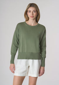 Maglia girocollo in cotone overdyed